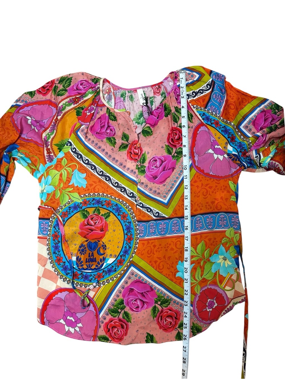 Spell NWT Aphrodite floral pink boho chic coastal cowgirl festival blouse - Picture 11 of 12